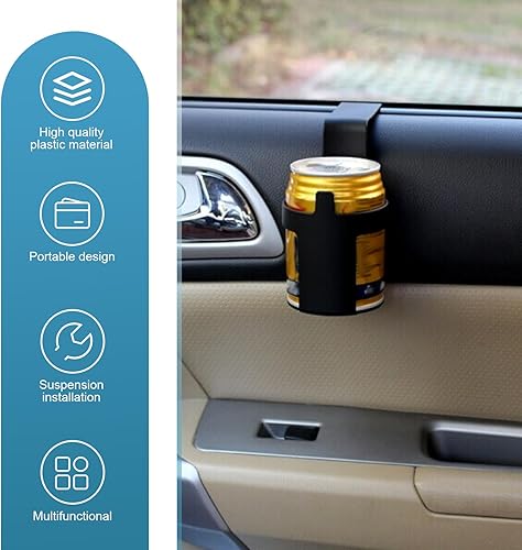 Miniatura 7 de Shakas 2 soportes para tazas de ventana lateral para puerta de automóvil, diseño hueco de plástico integrado, instalación colgante, estante de