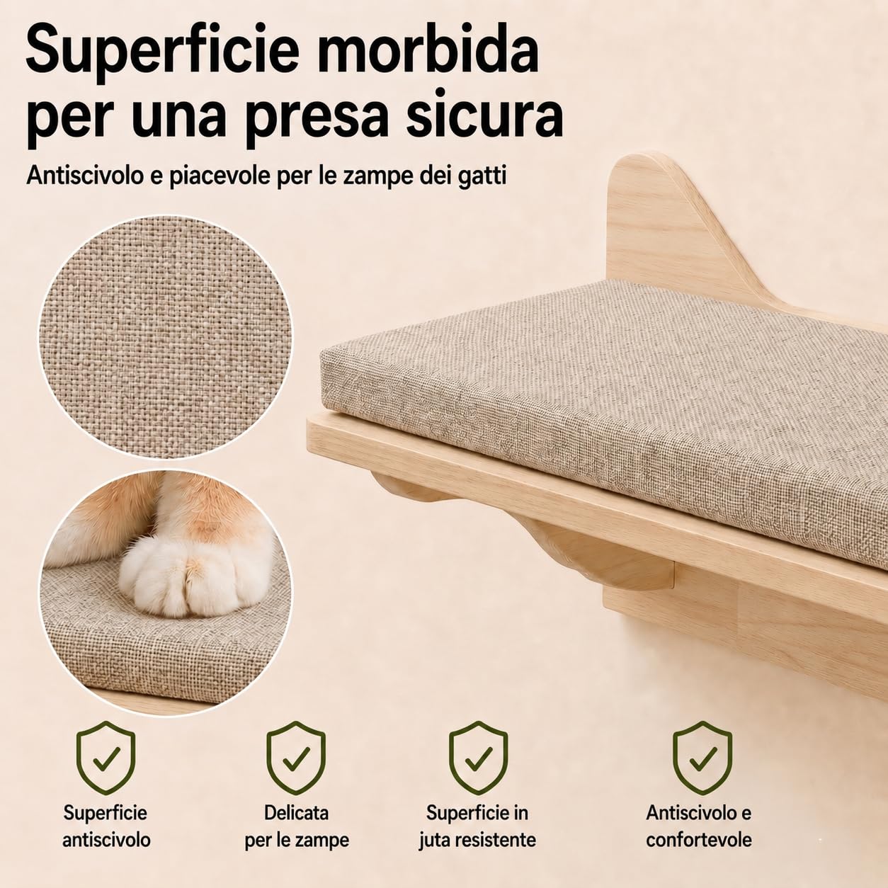 Parete di arrampicata per gatti, Set di mensole per Arrampicata per Gatti, mensola da parete per arrampicata, 38x27cm