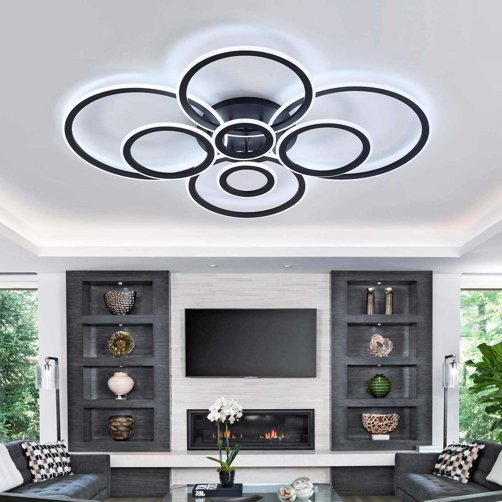 Plafonnier LED chambre réglable par application mobile pour éclairage moderne - 8