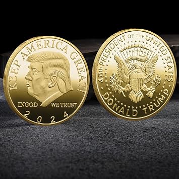 Donald Trump Coin 2024, Donald Trump Commemorative Coin 45th President Collectible Gift, Show Your Support to Keep America Great, Art Collection Physical Coin (1 Pcs)