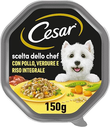 Cesar Scelta Dello Chef Cibo Umido per Cane con Pollo alla Griglia,Riso...