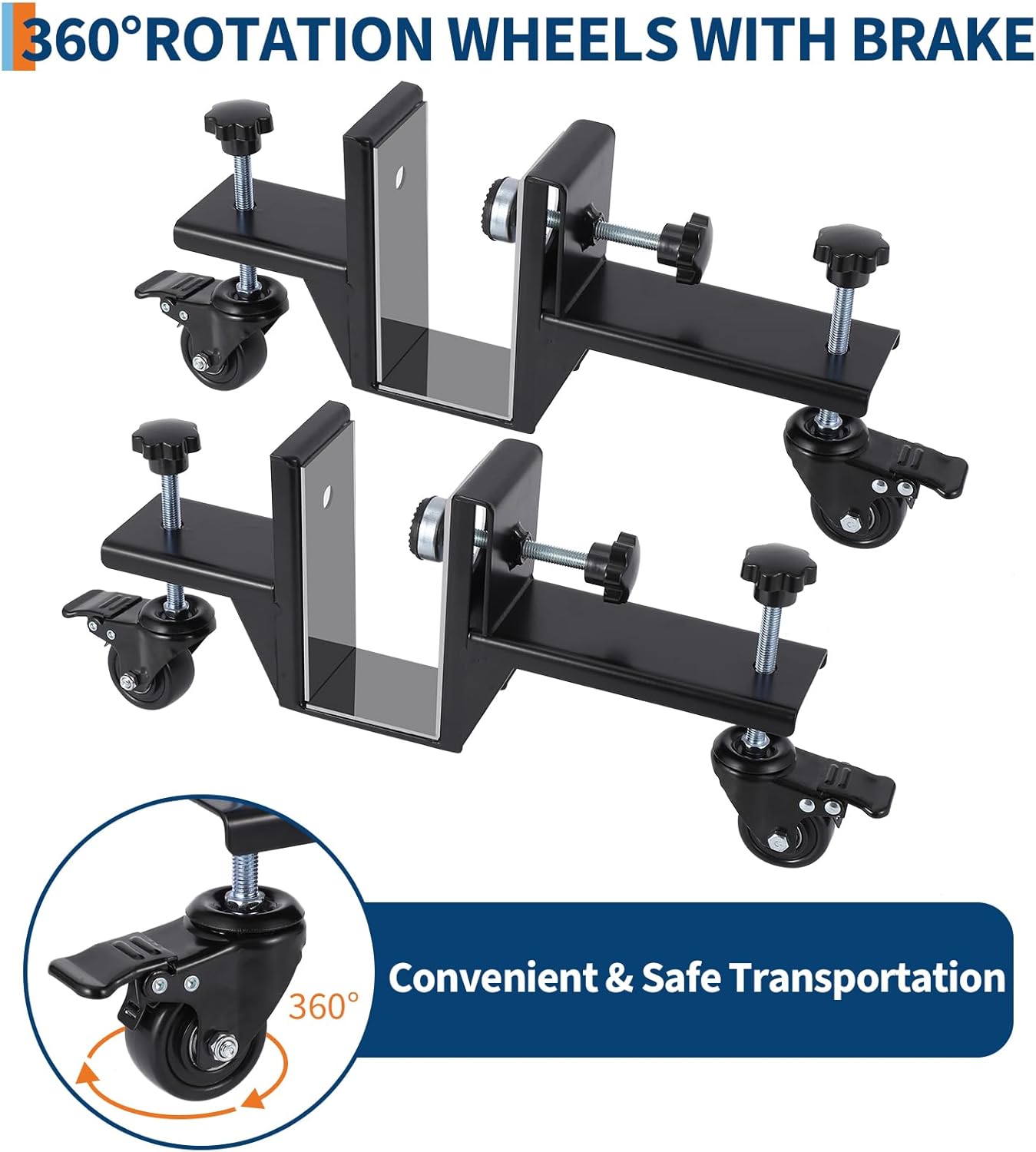 GarveeTech 2 Piece Door Installation Kit, 300 LBS Capacity Heavy Duty Door Dolly for 0 to 2.99 in Thick, One-Person Operation, Ideal for Commercial Residential Use, Black