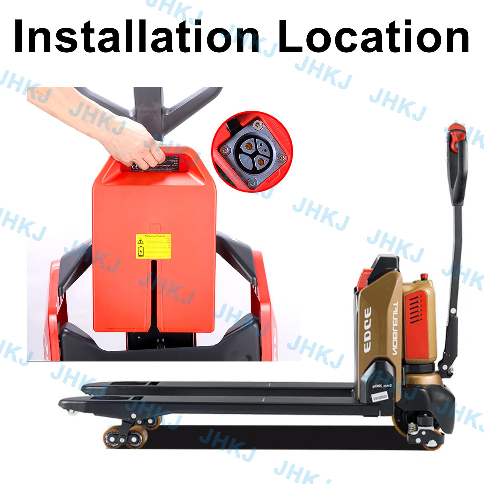 Batteria per transpallet Elettrico da 24V 20Ah/36Ah e Batteria LiFePO4 per Carrello elevatore da 48V 20Ah con Maniglia e BMS Intelligente per Le Serie CBD15J-LI-S/CBD15-E1C1L.