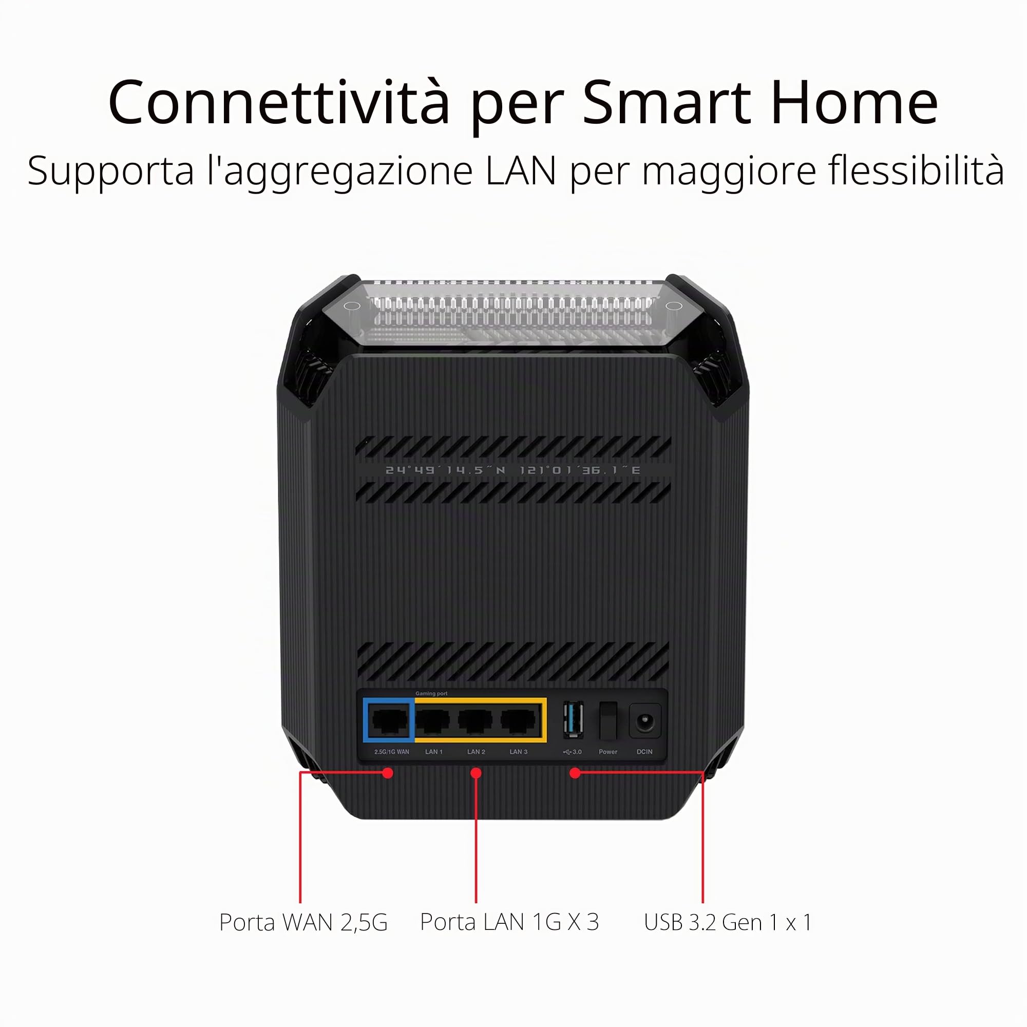 ASUS ROG Rapture GT6 (2PK) AX10000 Tri-Band WiFi 6 Gaming Mesh System, copre fino a 5.800 piedi quadrati, porta 2,5 Gbps, accelerazione di gioco a tre livelli, UNII 4, sicurezza Internet gratuita a