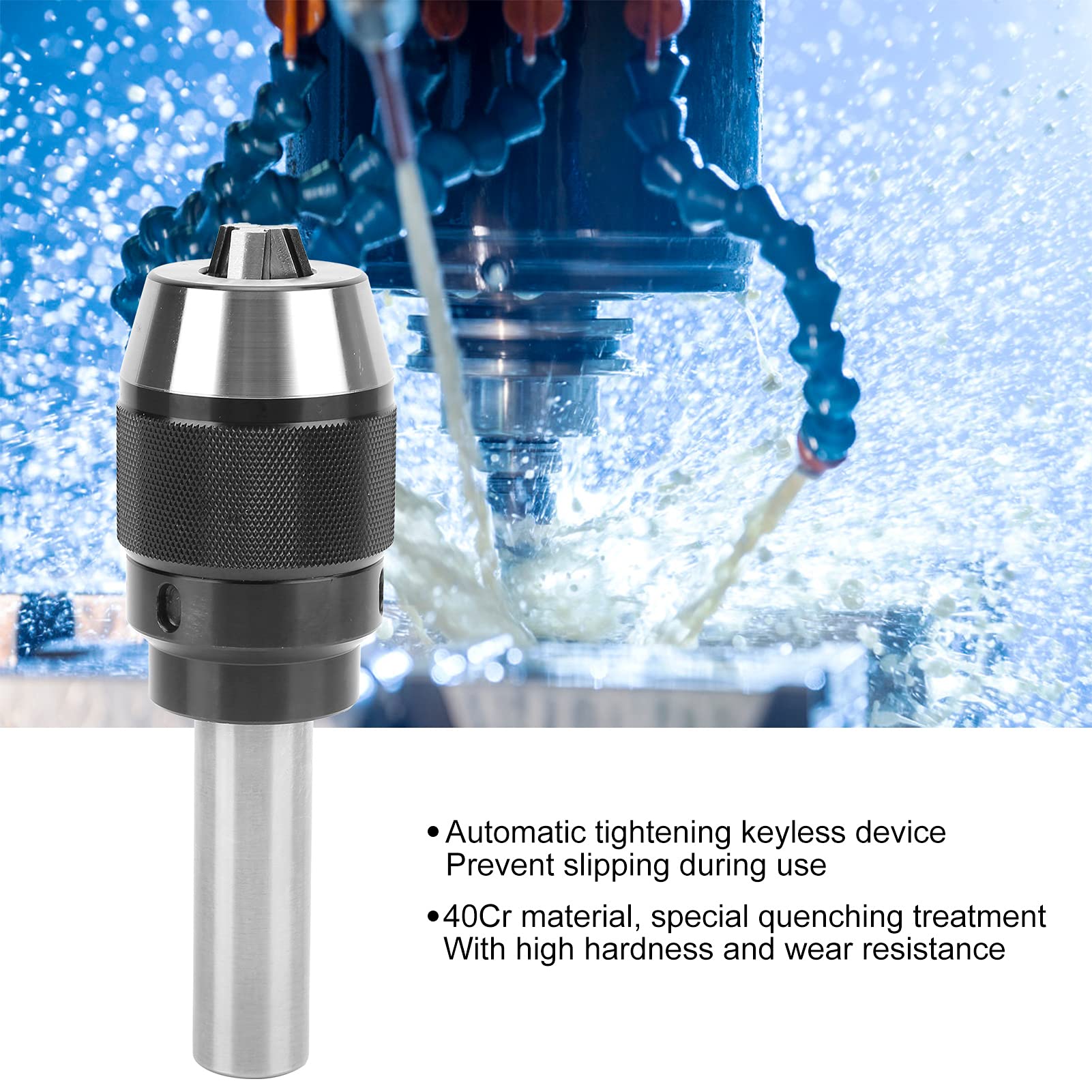 Bohrer Chuck Schnellspannbohrfutter, Schlüsselloser Bohrfutter Adapter, geradlinige Schaftmühlenmaschine Collet mit APU16 C25 Spannfutter für Fräsmaschinen, Hochpräzise Aus 40CR Material