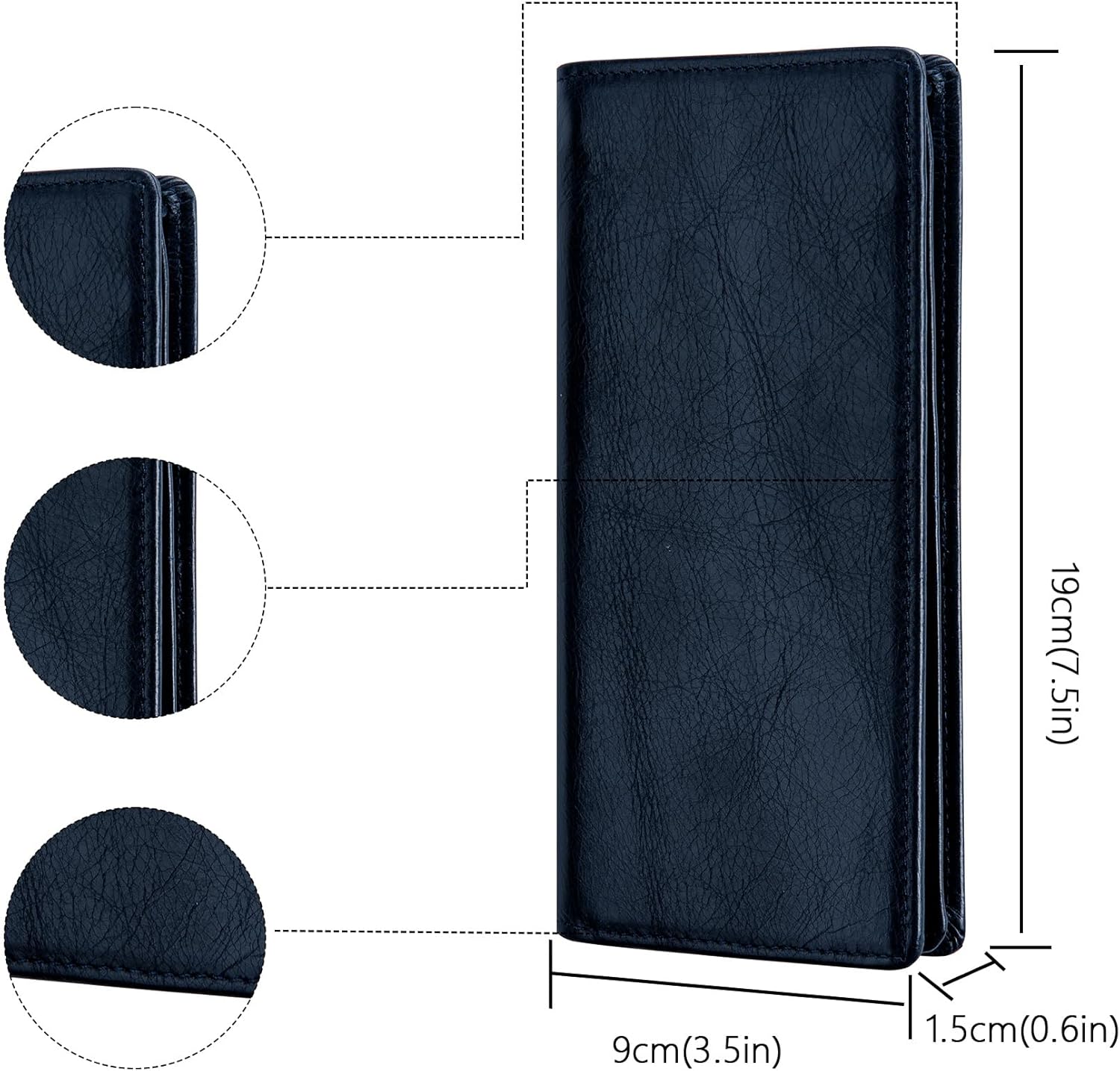 Vintage Top Grain Leather Wallet for Men Gift Box Top Grain Leather Minimalist Wallet for Men RFID Blocking Vintage Handmade Card Holder Bifold Slim Wallet Gift Box - Image 4