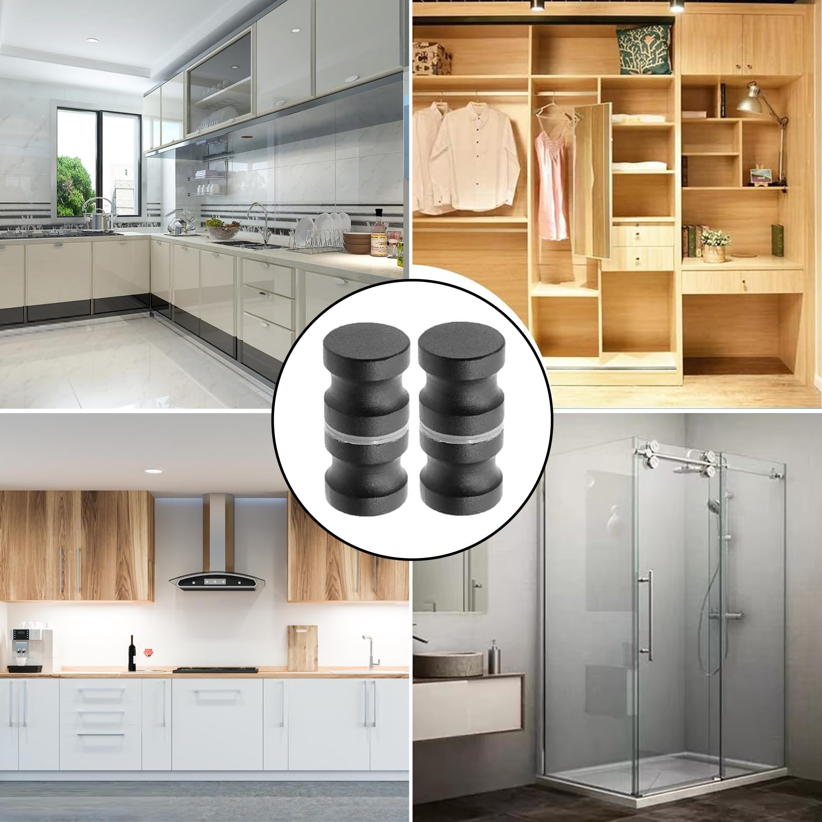 2 Pezzi Doccia Porta Pulsante,Maniglie Porte Doccia in Acciaio Inox Pomello Pomolo per Porta Doccia Pomello per Porta Pomolo per Porte Vetro Pulsante per Porta Doccia per Bagno Casa Hotel