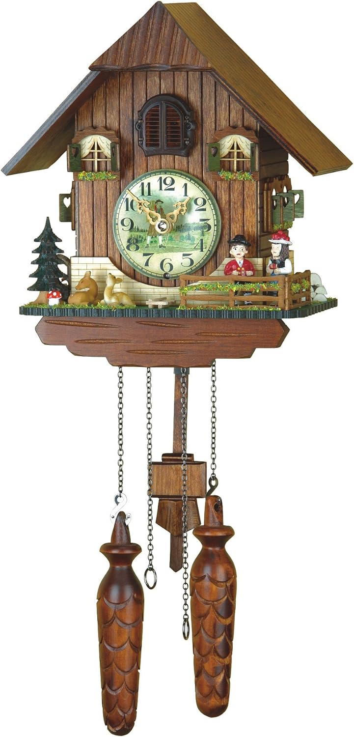 Coucou. Réf. 420 QM - Coucou horloge à quartz de la Forêt Noire - Coucous en bois - Pendule à