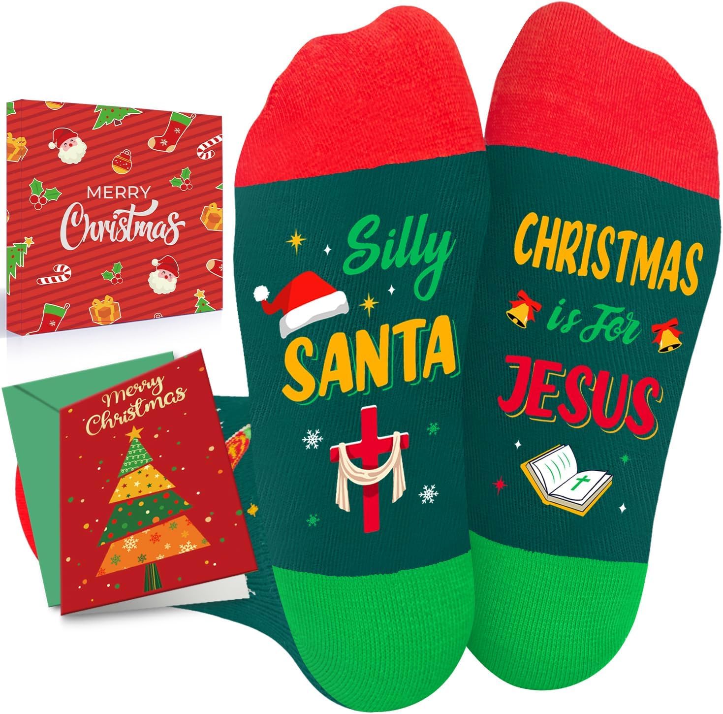 HAPPYPOP Jesus Gifts Idea Socks - Christian Gifts for Kids Boys Girls, Christmas Socks for Kids