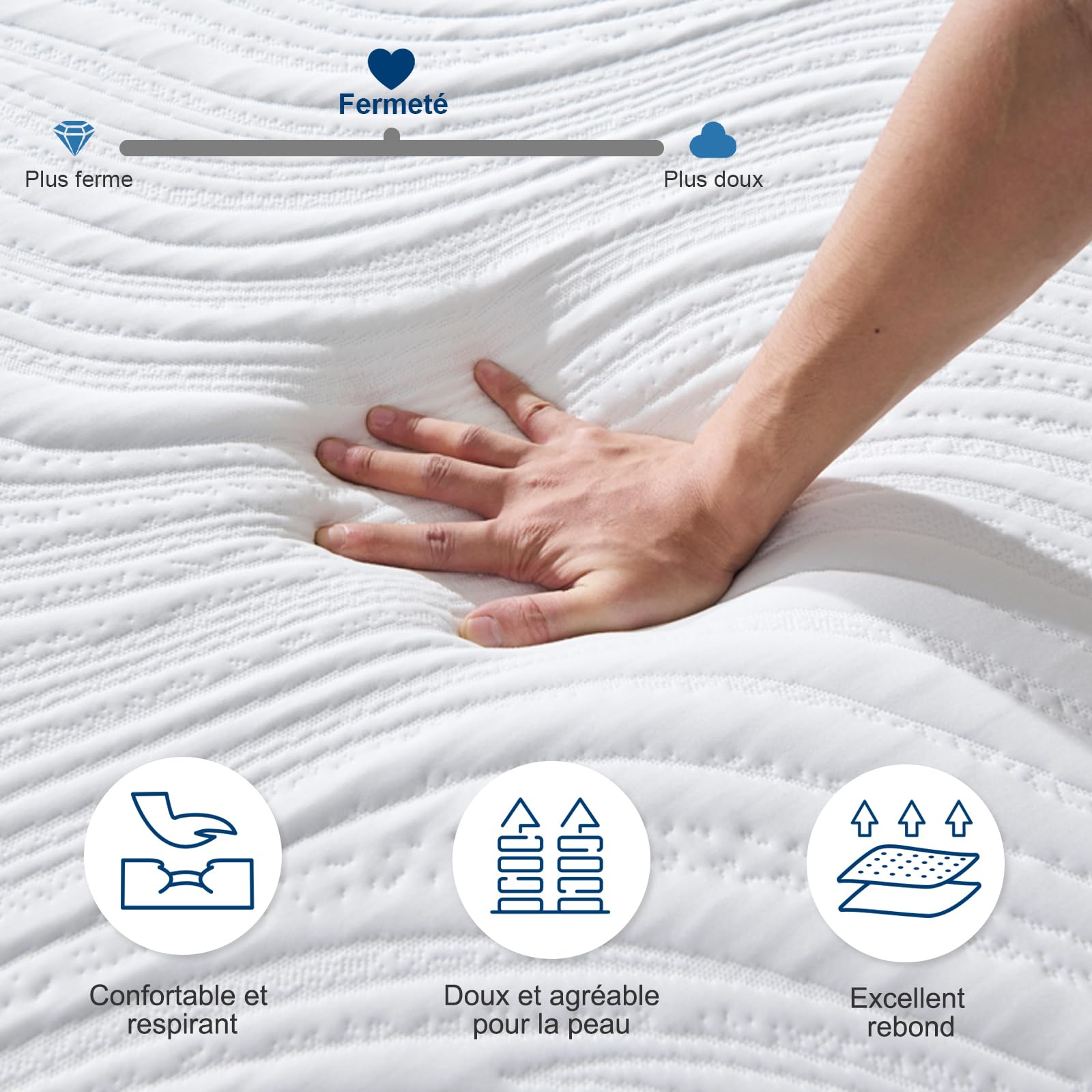 Hiimgo Matelas 120x190x16cm, Matelas en Mousse à Mémoire de Forme
