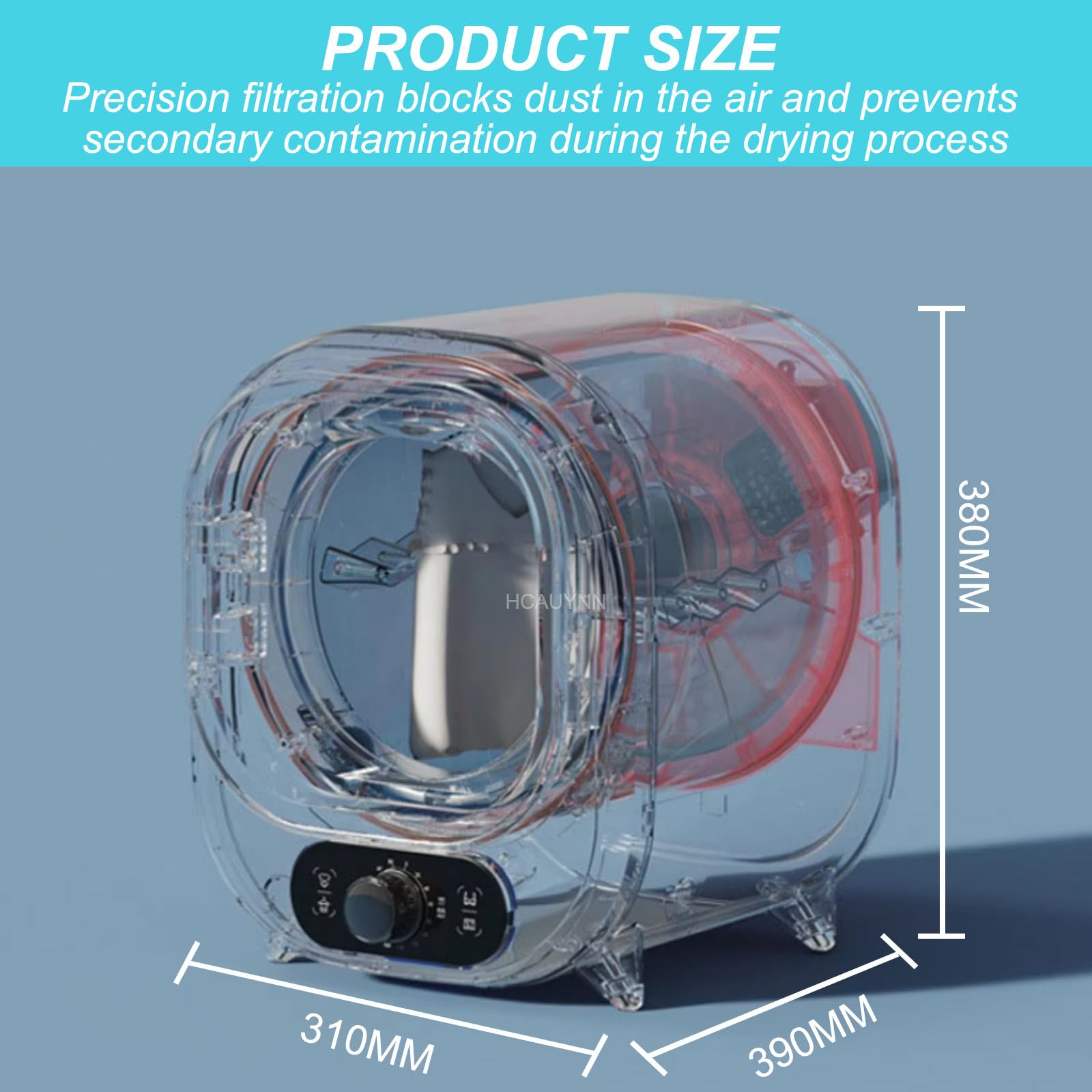 Asciugatrice Compatta Automatica per Bucato, capacità 0,8 kg, Asciugatrice Ventilata per Bucato, Timer: Asciugatura Ad Aria Fredda 0-80 Min/Asciugatura Ad Aria Calda 0-200 Min,Pink