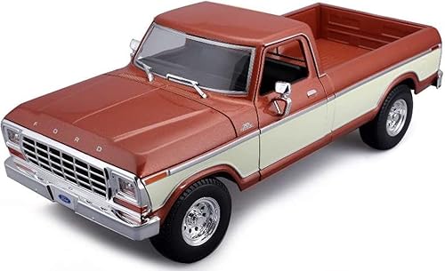 Maisto - Modelo a escala 118 compatible con Ford Replica modelo miniatura clásico vintage coleccionable F150 Pick-up 1979 (marrón)