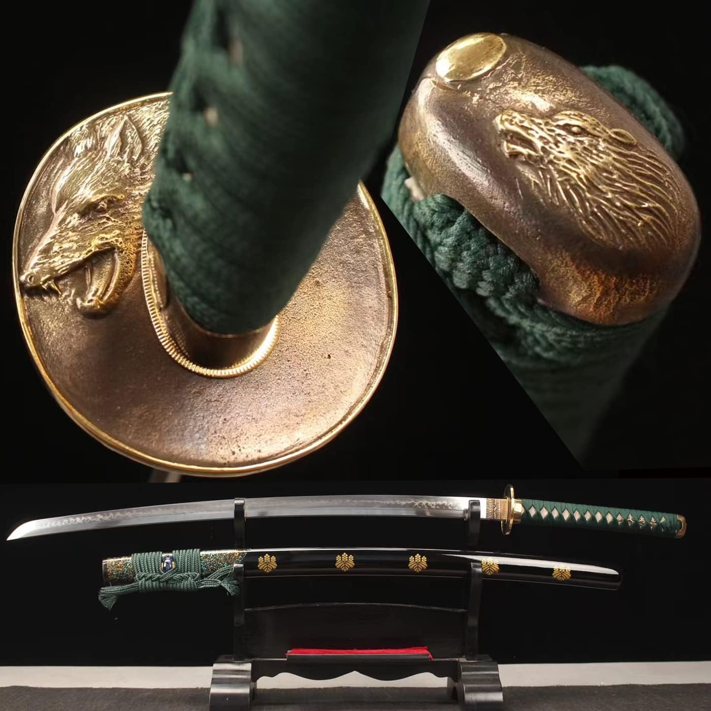 HERO SWORD Hand Forged Clay Tempered T10 Steel SAKA Choji Hamon Katana Wolf Sword Razor Sharp Japanese Samurai Sword