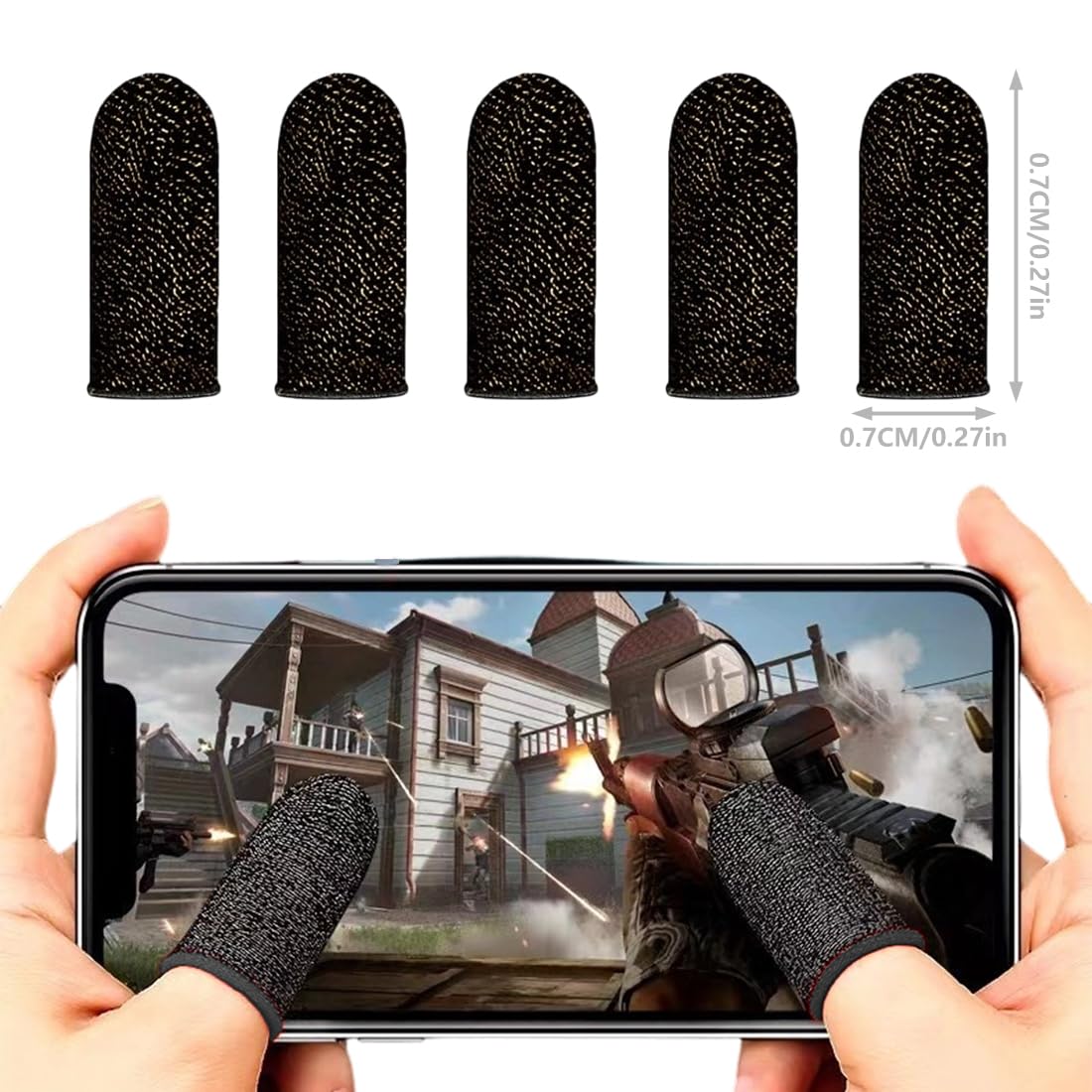 20 pièces Manchons de Doigt pour Gaming Mobile, Protection de Pouce Anti-Transpiration, Gants pour Écran Tactile Jeu Mobile