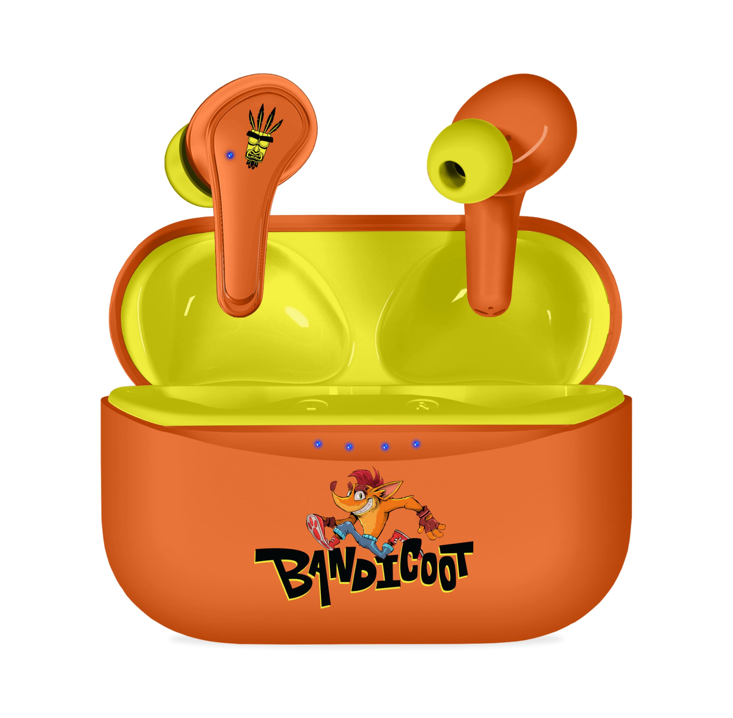 OTL Technologies Auriculares INALÁMBRICOS Crash Bandicoot con Estuche DE Carga Ear PODS Color Naranja