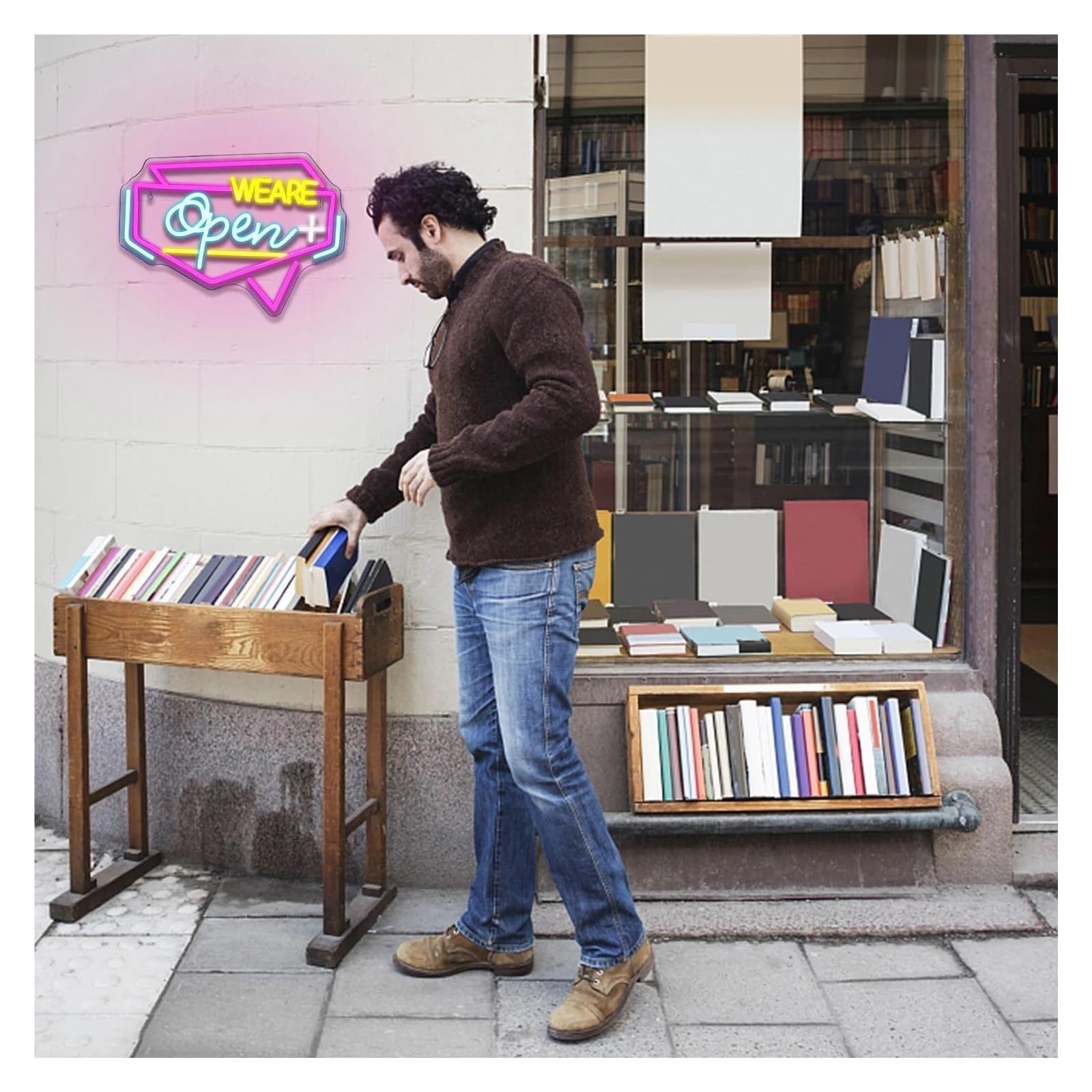 "Siamo aperti" per insegna al per neon per luci di benvenuto dimmerabili alimentate tramite per USB per bar negozi decorazioni murali