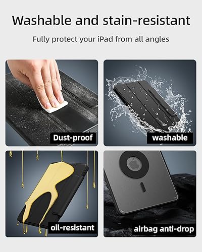 Miniatura 7 de Funda magnética para iPad Air de 5 generación 2022iPad Air 4 2020, funda magnética de doble capa con múltiples ángulos y soporte de carga de lápiz,