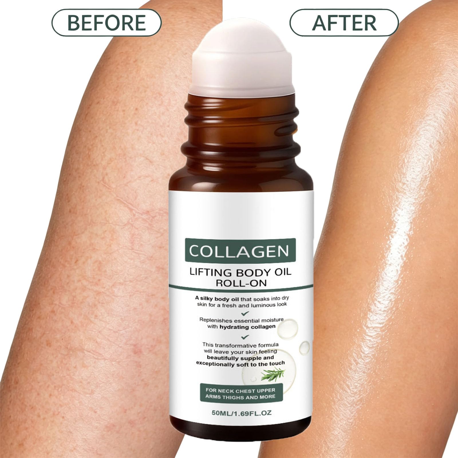 Olio per il corpo di sollevamento del collagene per rassodare e idratare la pelle, anti-cedimento e aumento dell'elasticità, olio per il corpo secco rassodante anti invecchiamento (6PCS)