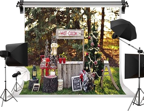 Kate 10 x 6.5 pies (ancho x alto) telón de fondo de fotografía de invierno árbol de Navidad al aire libre, fiesta, celebración, estudio de fondo