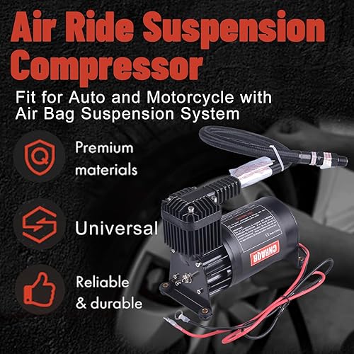 Miniatura 2 de Compresor de suspensión de paseo de aire 150PSICompresores de bocina de tren de aire de servicio pesado 14NPT 12V para bocinas de cochesistemas de