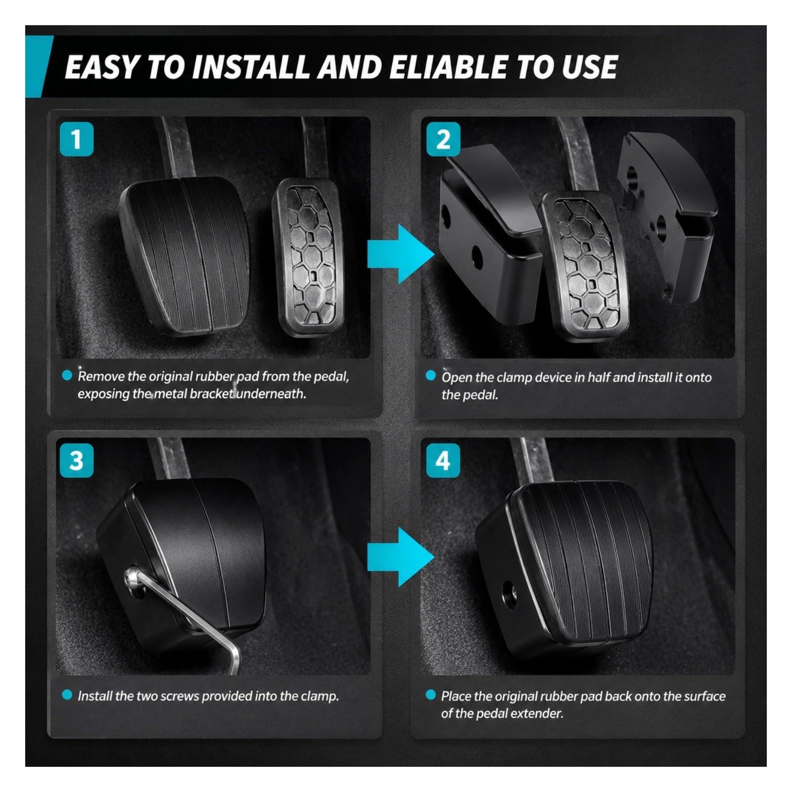 Cuifati Prolunga per Pedale Frizione E-Z da 1,5" con Chiave, prolunga Universale per Pedale Frizione Compatibile con Mustang dal 1994 al 2025 Solo per Cambio Manuale