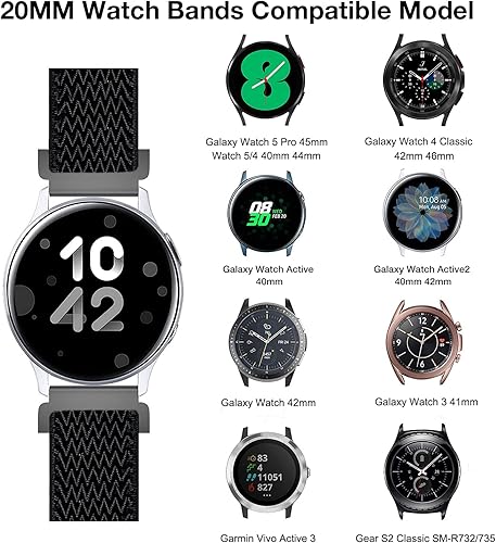 Miniatura 2 de Bandas elásticas compatibles con Samsung Galaxy Watch 546 de 1.575 pulgadas, 1.732 pulgadas, Watch 5 Pro de 1.772 pulgadas, Watch 4 Classic de 1.654