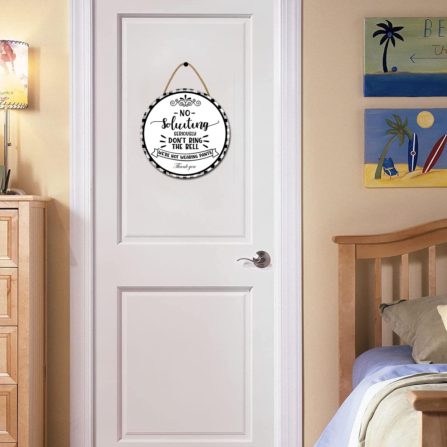 Cartello con scritta No Soliciting Sign For House (lingua