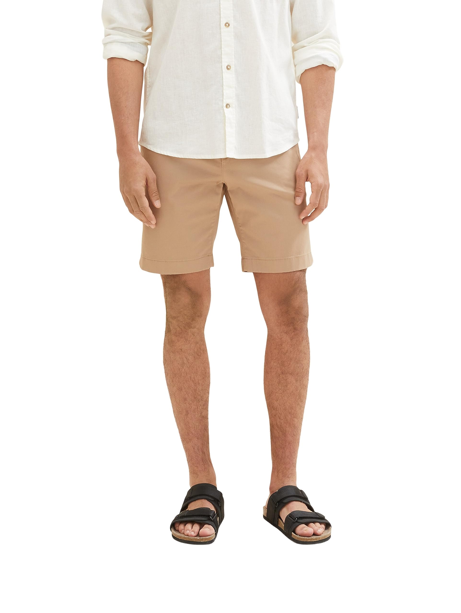 TOM TAILOR Men's Slim Chino Bermuda Shorts with Stretch, 24048 - Desert Fawn, 32