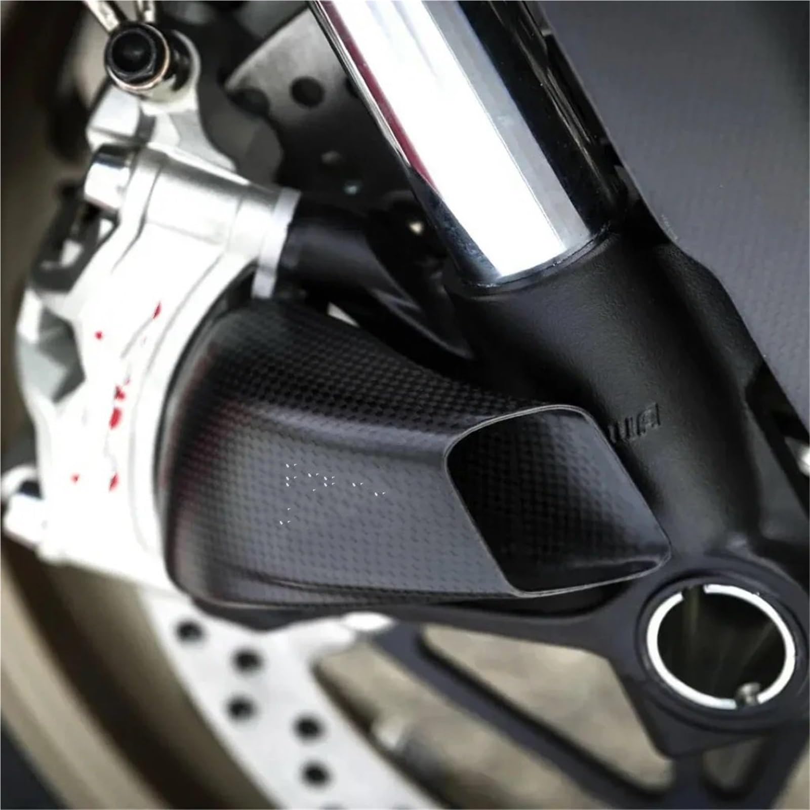 Conductos de refrigeración de aire de pinza Cubierta del radiador de la pinza del conducto de aire del freno delantero de motocicleta compatible con DUCATI PANIGALE V4 V4S Streetfighter V4/V4S(Gloss)