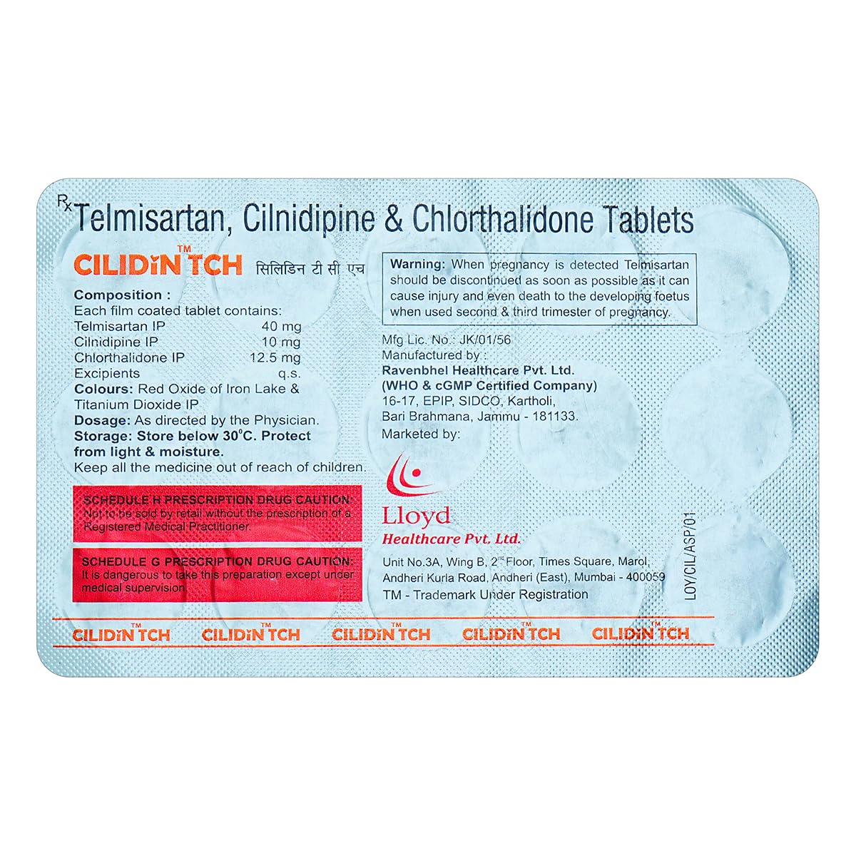 Cilidin TCH - Strip of 15 Tablets