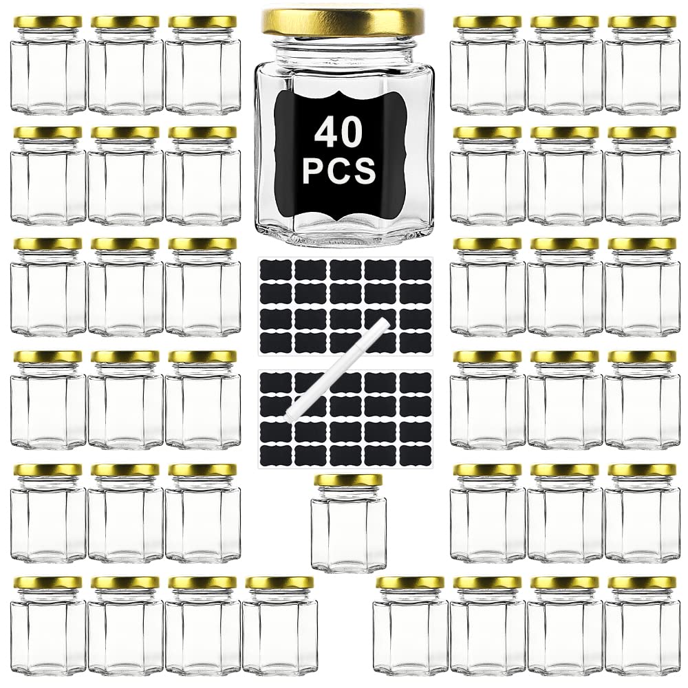 40-Pack 3.4 Oz Honey Jars for Favors & Storage