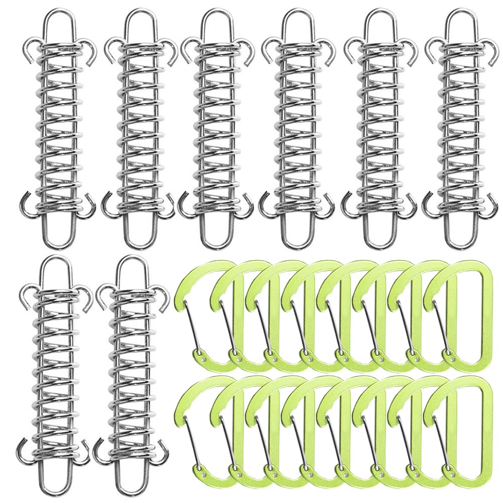 4 Fibbie Fisse Per Tenda A Vento In Acciaio Inox Con Molla - Tendi-corda Per Campeggio, Amaca E Sedia Da Spiaggia - 2