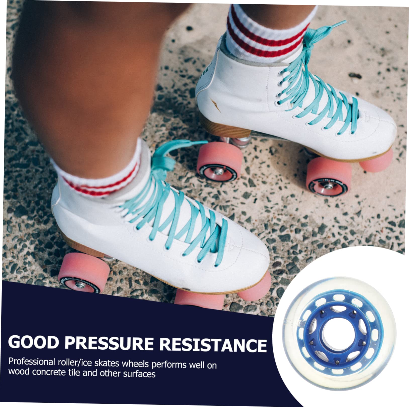 Gogogmee 70mm Pu Roller Skate Wheels 4pcs Replacement for Ice Skates Professional Skating Durable Easy to Use