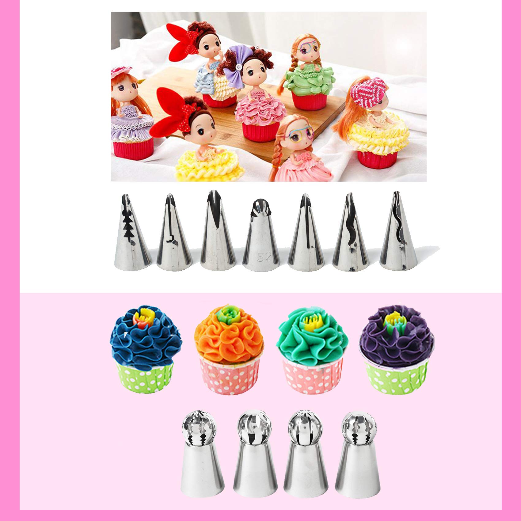 146-teiliges Kuchendekorationsset, nummerierte Spritztüllen, russisch-koreanische Blätter, Gras, Creampuff-Düsen, Spatel, Schaber, Halter, Kupplungen, Fondantformen, Spritzbeutel, Backen für Begi