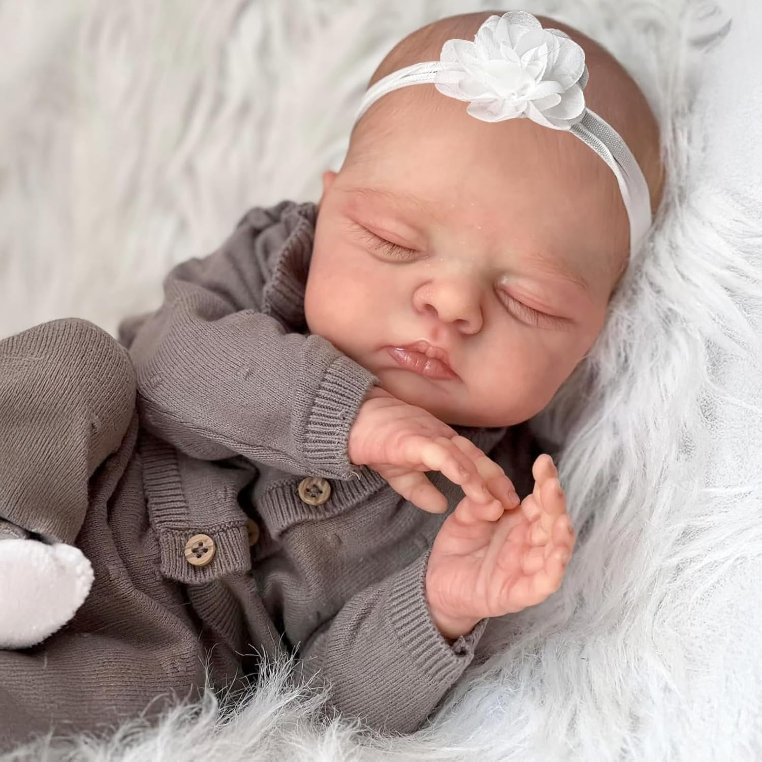 Real Life Reborn Bambola che dorme, 45,7 cm, realistica, in tessuto morbido, con capelli dipinti che sembrano realistici, con kit di alimentazione per bambini dai 3 anni in su
