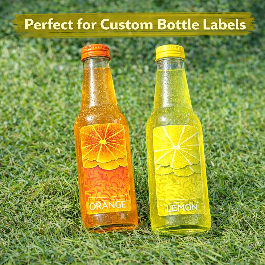 10 UP 4x2 inch Bottle Labels - 150 Pcs Printable Glossy White Waterproof Vinyl Sticker Labels for Inkjet or Laser Printer - Image 5