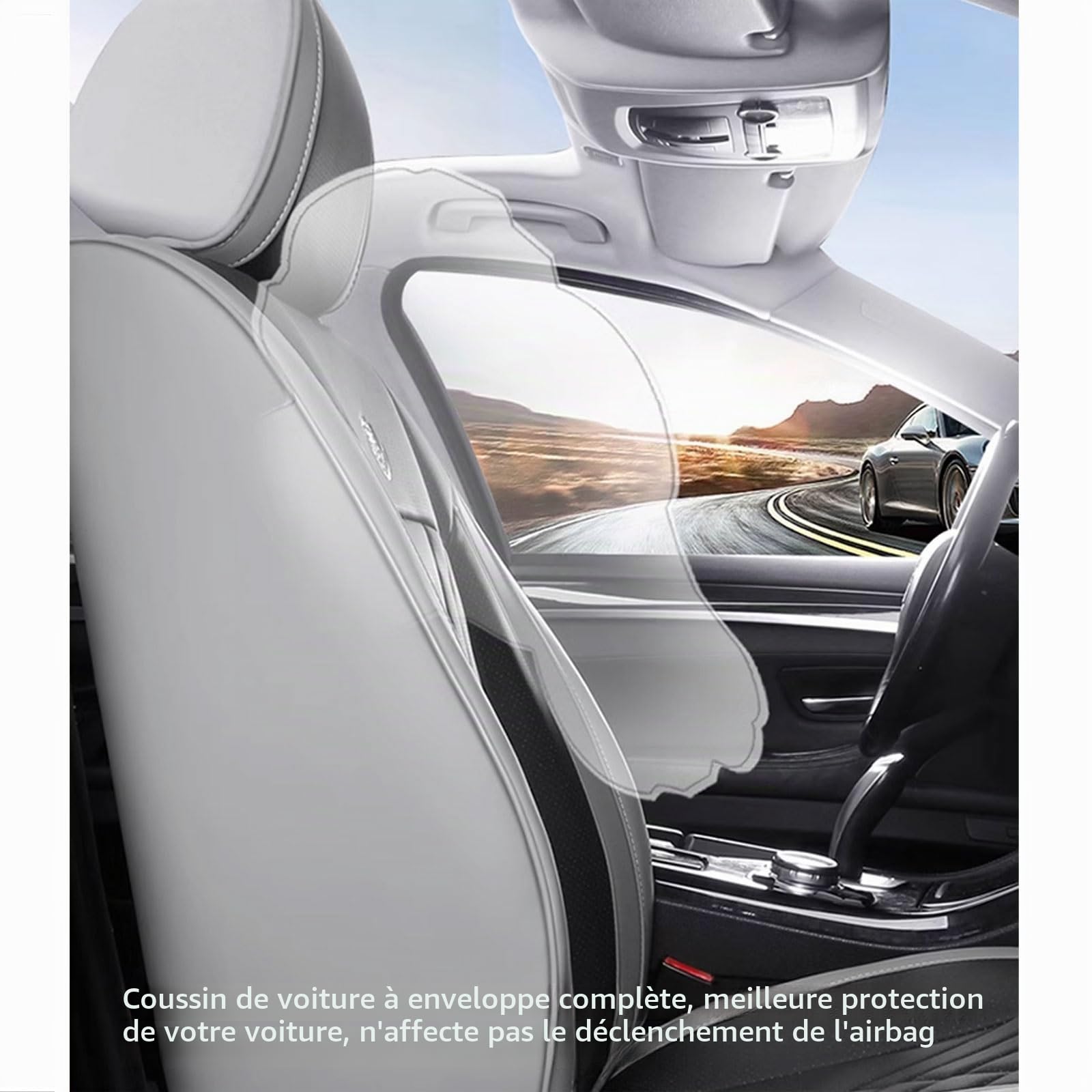 Housse de siège Voiture pour Jeep Renegade Renegade S Compass Commander Liberty Renega 2000-2024, Imperméables Cuir Respirant Protection Siege Cuir, 5 Seats Full Set Standard(A(Greyish Black))
