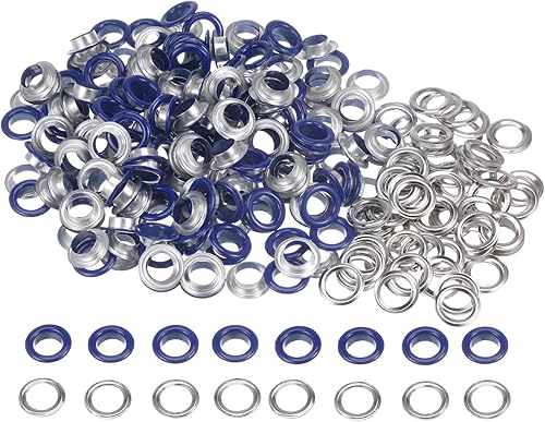 Miniatura 67 de HARFINGTON Juego de 200 ojales redondos de color de 0.394 pulgadas, ojales metálicos con arandelas para álbumes de recortes, zapatos, ropa, lona