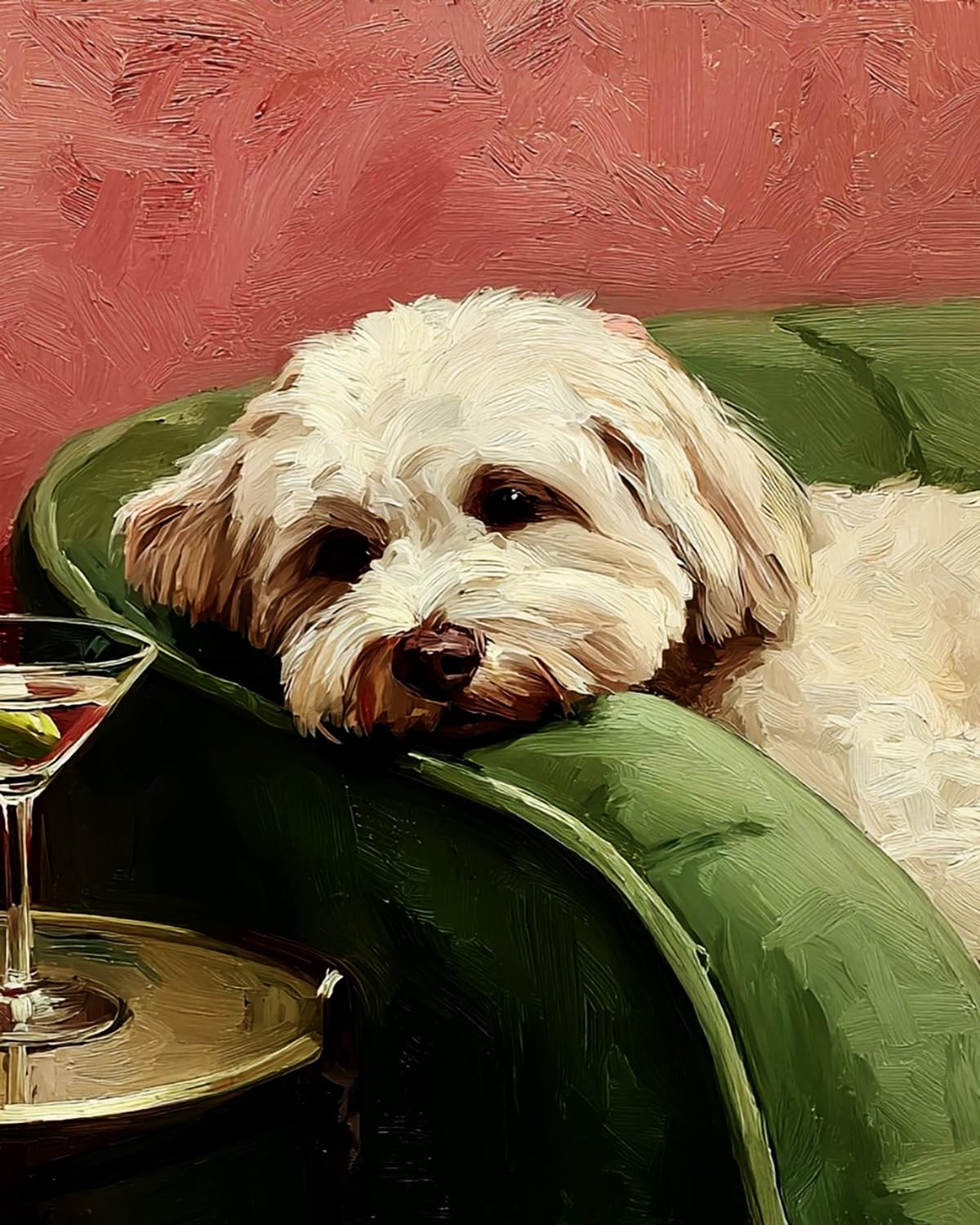 Liubaishi Multicolour Paint By Numbers For Adults, Lazy Little White Dog, 40X50 Cm Acrylic Canvas Painting Kit With Brushes And Paints