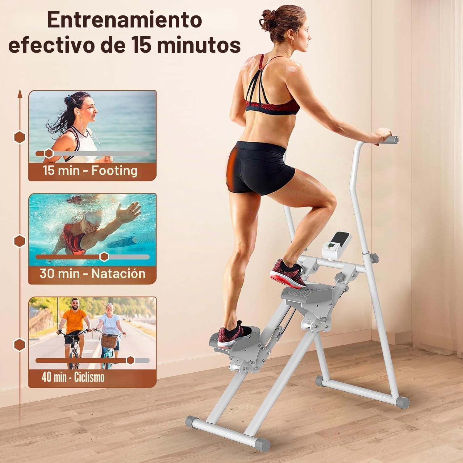 Escalera escaladora Plegable para el hogar, máquina escaladora Vertical de Pedal Grande para Entrenamiento de Cuerpo Completo,escaladores para Ejercicio en casa