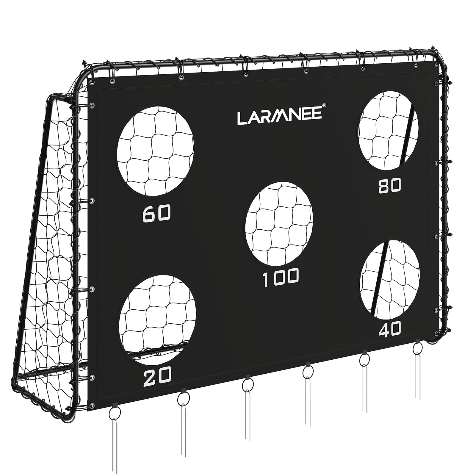 LARMNEE Fussballtor, Fußballtor mit Torwand, Fußballtor für Kinder und Erwachsene, Outdoor wetterfestes Fussballtor zum Spielen und Trainieren, abnehmbare Torwand, PE-Netz