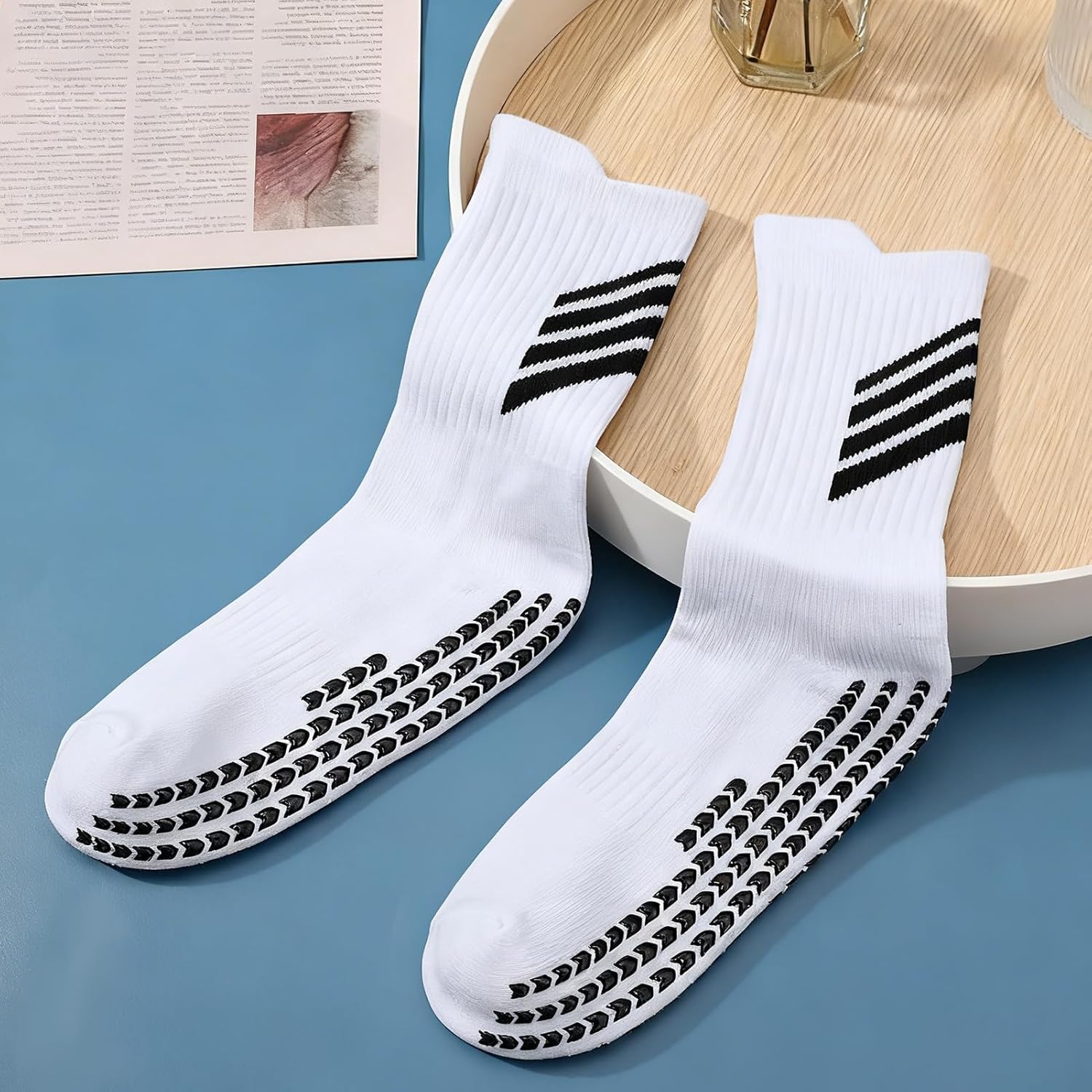 4Pairs Men's Soccer Socks Men Non Slip Football Socks Sports Grip Soccer Socks for Basketball Hikking Cycling - Image 7