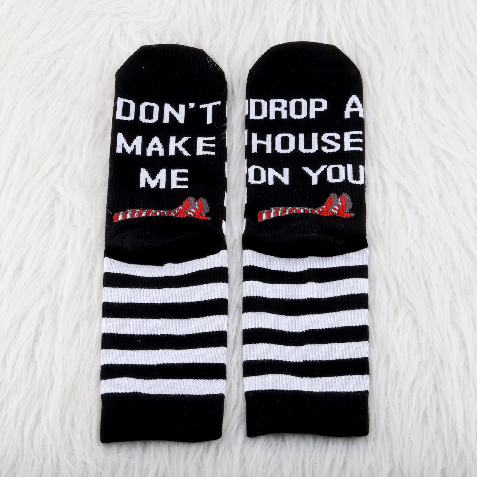 BDPWSS Wizard Movie Gifts Dorothy Ruby Gifts Ruby Red Slippers Gift Don't Make Me Drop a House On You Dorothy Fans Socks