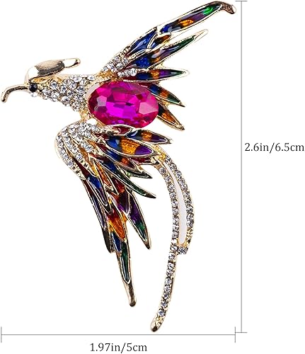 Vista 7 de Goture Phoenix - Broche de cristal esmaltado con diamantes de imitación, estilo elegante, para banquete, llama, pájaro, resurrección, accesorios