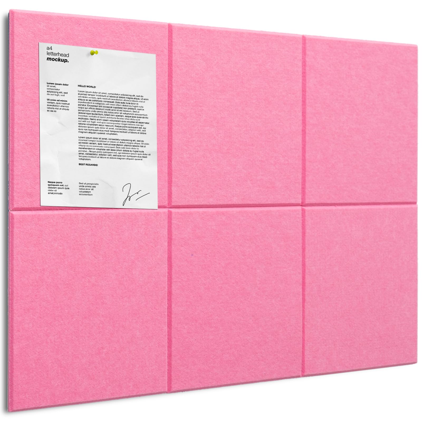 Large Cork Board Alternative - 6 Pack Felt Wall Tiles with Safe Removable Adhesive Tabs, Cork Boards for Walls Cork Board for Office Pin Board Bulletin Board 36"x24"