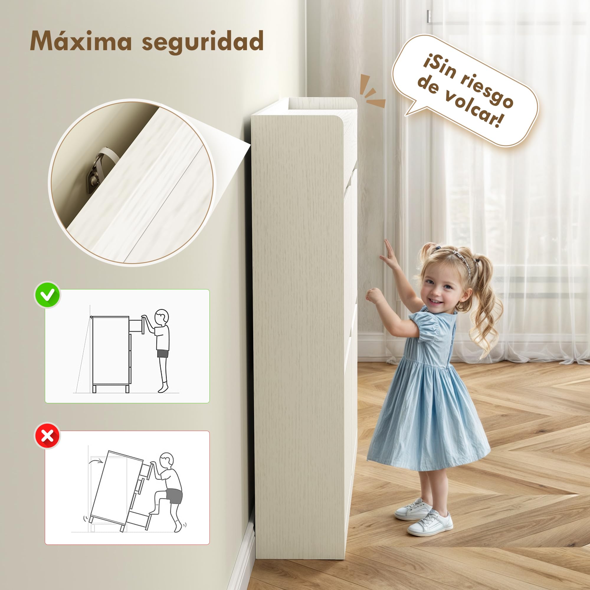 HOMCOM Zapatero Estrecho con 4 Puertas Abatibles Zapatero Entrada Recibidor con 2 Cajones para 8 Pares de Zapatos para Pasillo Espacios Reducidos 98x19,2x95,3 cm Blanco