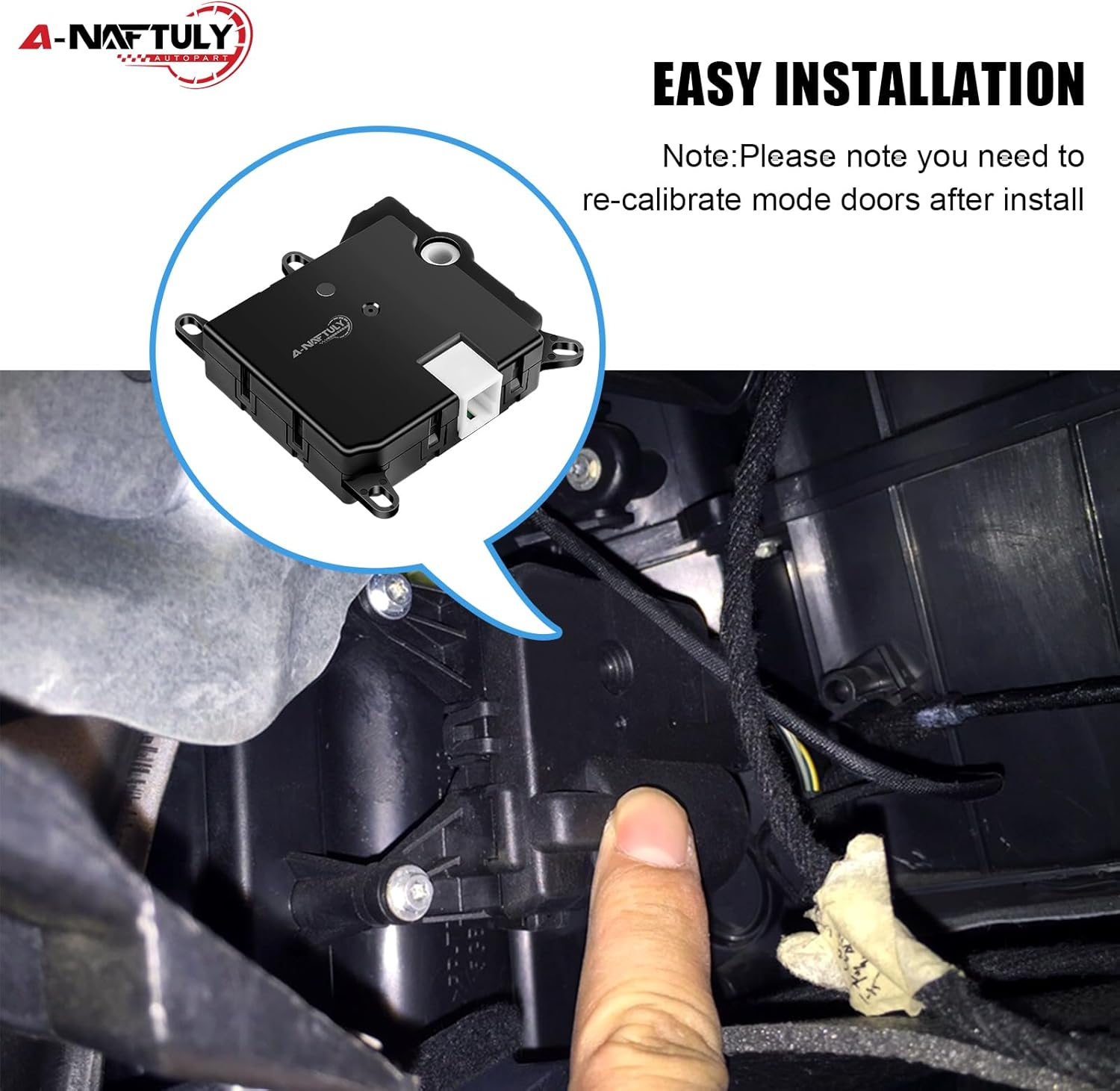 HVAC Blend Door Actuator Fits for 2002-2004 Ford Expedition, 1995-2011 Ranger, 1995-2002 Explorer, Lincoln Navigator, Mercury Mountaineer, Heater Air Door Actuator Motor, Replace# 604-202, F5TZ19E616A