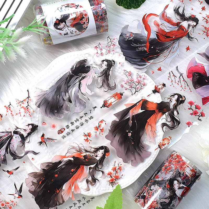 Image of New Popular PET Tape Modern Girls Collage Glossy Washi Tape for Decoration Small Fresh Flower Materials (90728)