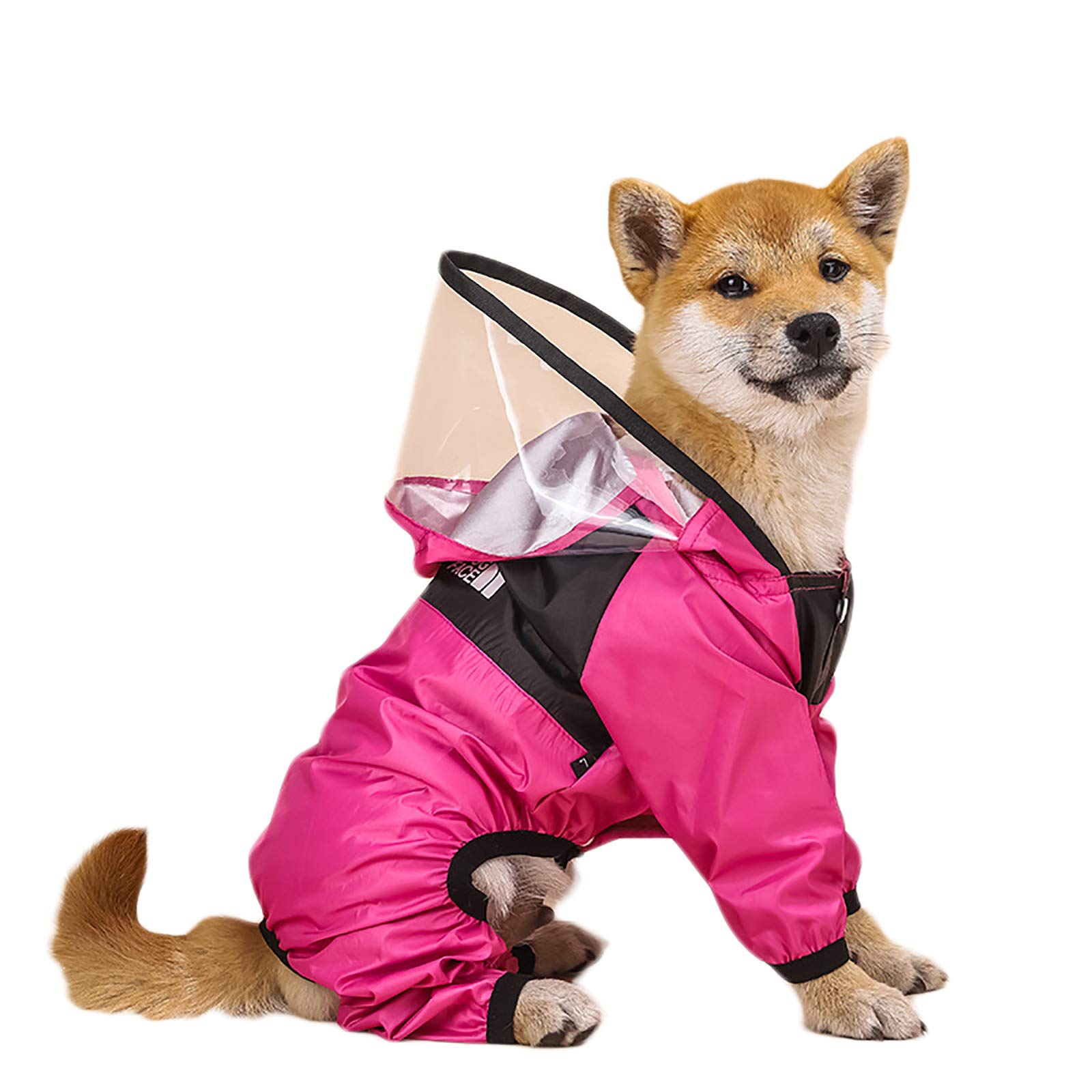 Imperméable pour chien avec capuche rose 4XL ajustable et résistant à l'eau