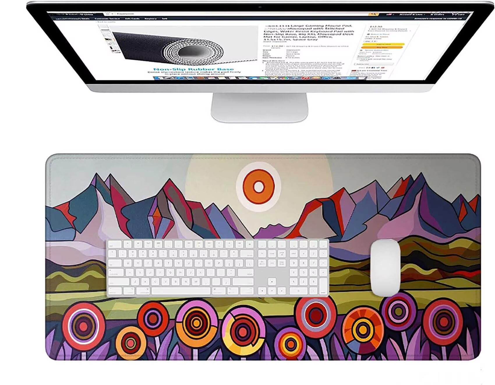 Fioletowa podkładka pod mysz do gier XXL 1600x800x3 mm duża podkładka pod mysz XXL górska podkładka pod mysz do klawiatury i biura, wysoka precyzja i prędkość, antypoślizgowa guma do gier w-1940